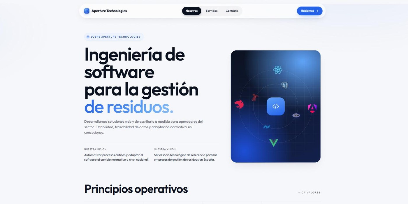Web corporativa de Aperture Technologies